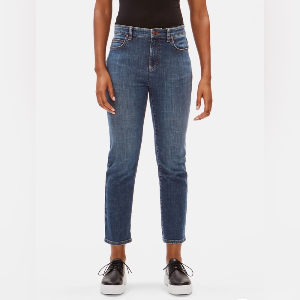 Eileen Fisher Organic Cotton stretch ankle jeans Sz 4